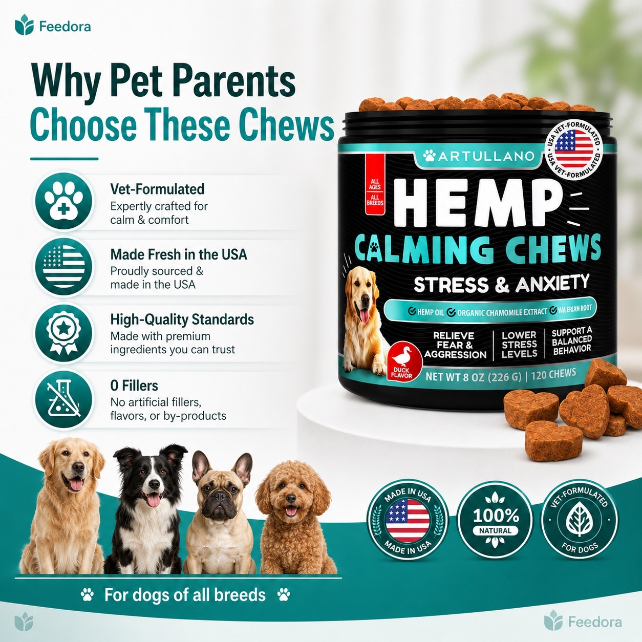 Hemp Calming Chews for Dogs thumbnail 4