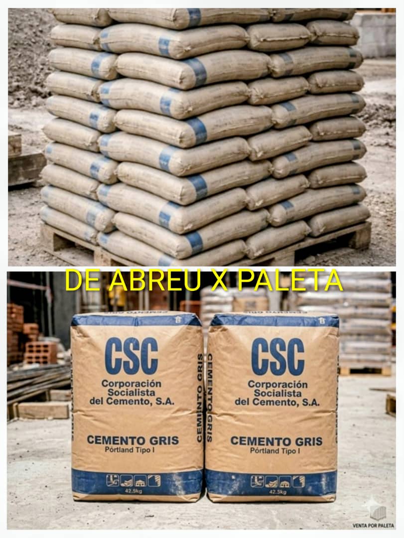 Paleta de 45 sacos de Cemento Gris Portland Tipo I 42.5kg empaletado