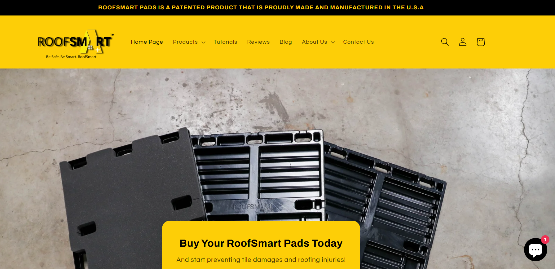 RoofSmartPads website screenshot