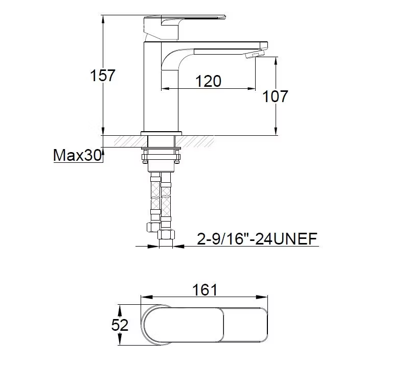 ნიჟარის ონკანი Brushed Nickel Basin Mixer — Comfort Series thumbnail 2