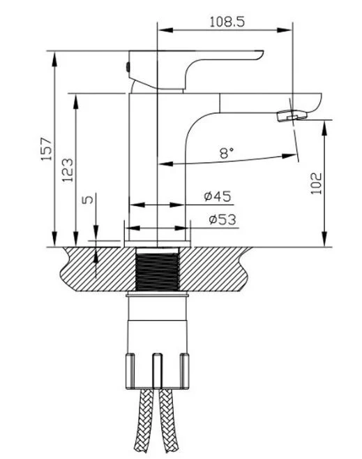 ნიჟარის ონკანი Smooth Black Basin Mixer — Flow Line thumbnail 2