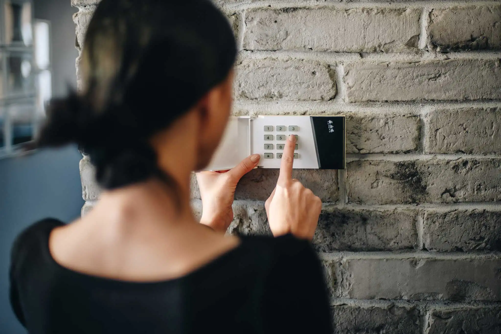 Wireless intruder alarm system installed in a British home