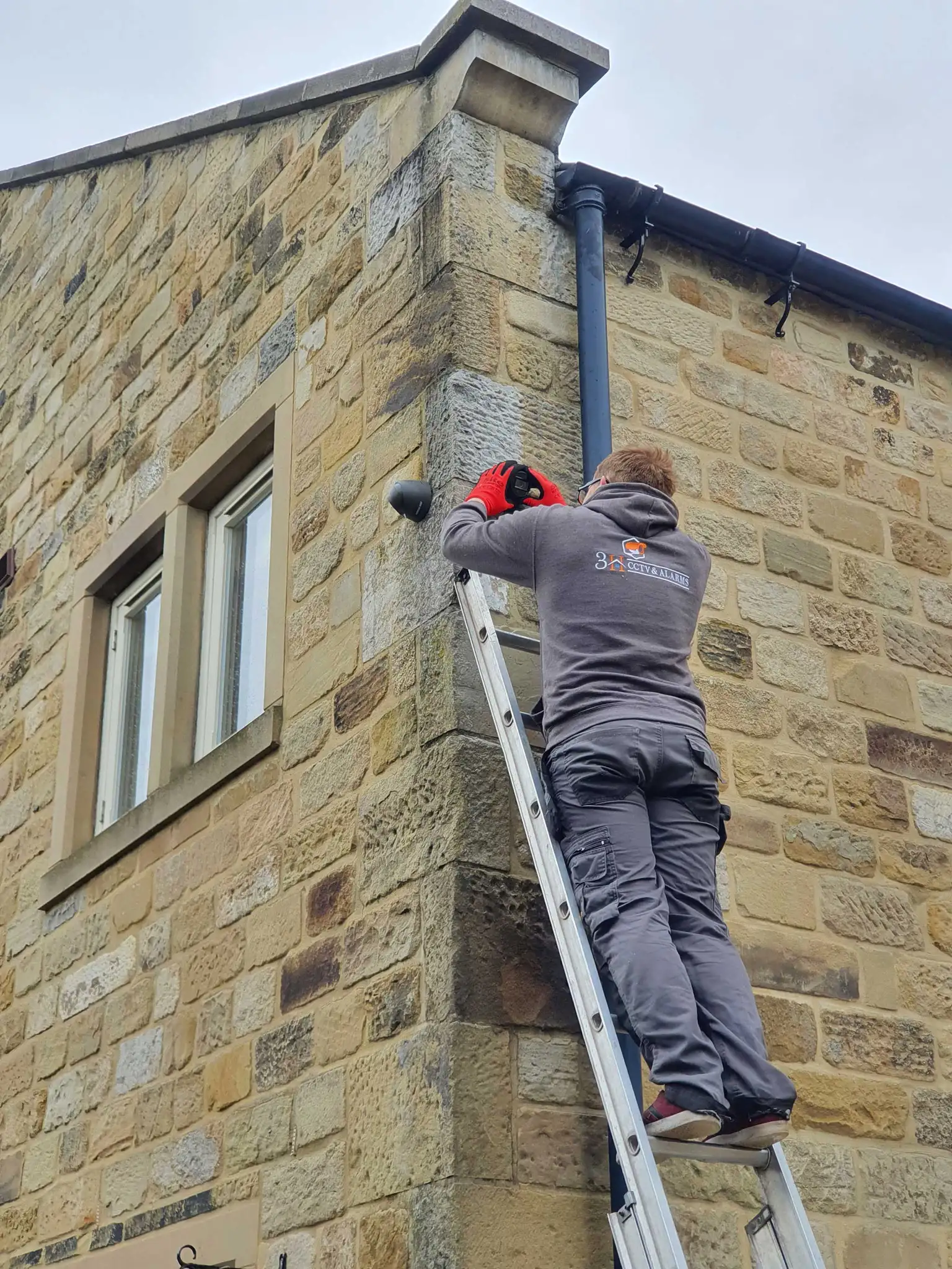 CCTV maintenance engineer at work