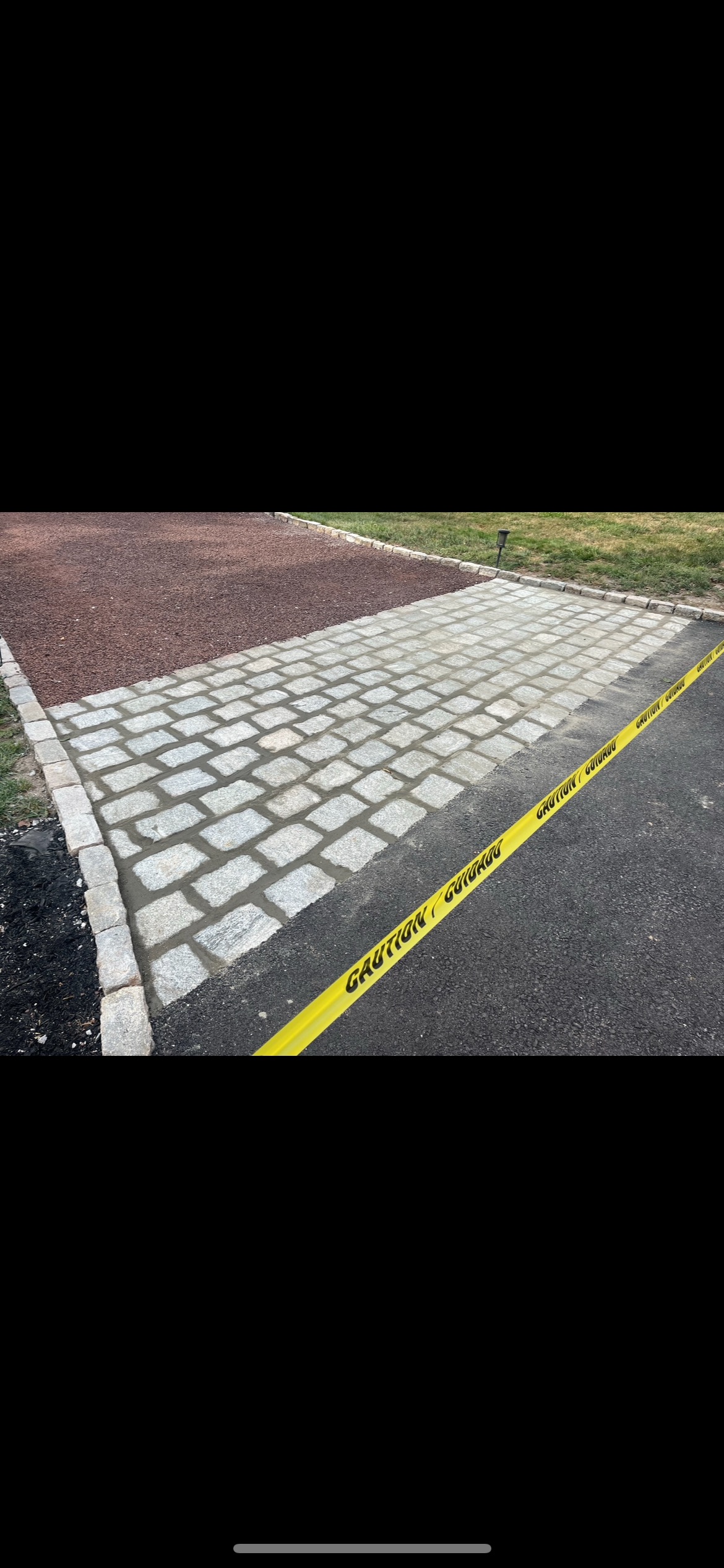 Concrete patio surface with decorative border