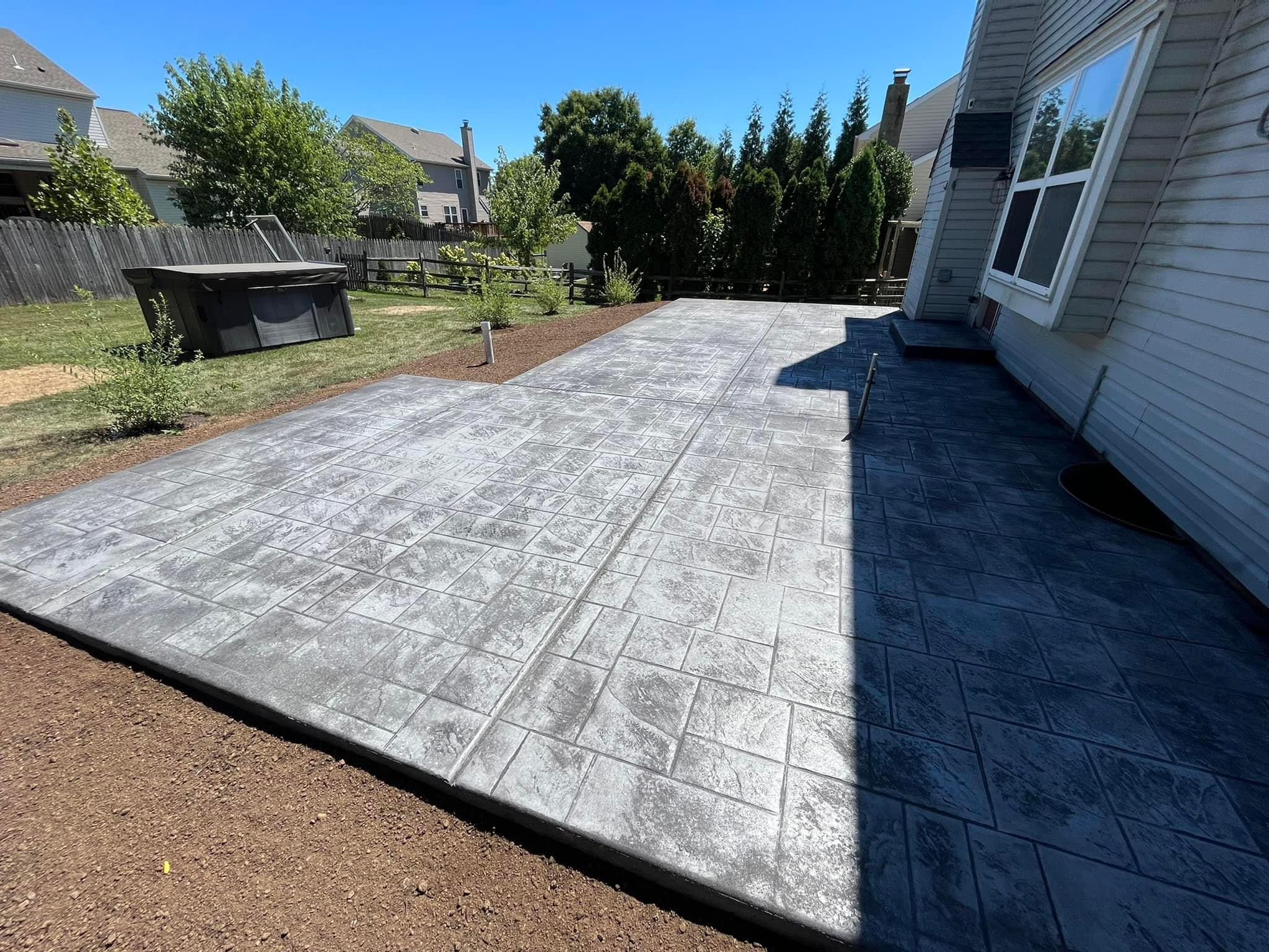 Stamped Concrete Front Walkway