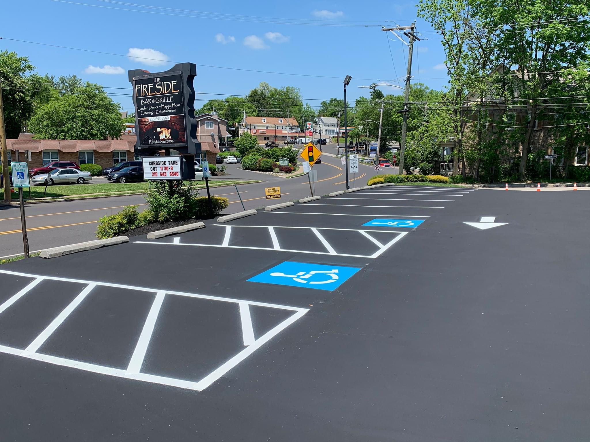 Completed commercial asphalt parking lot project