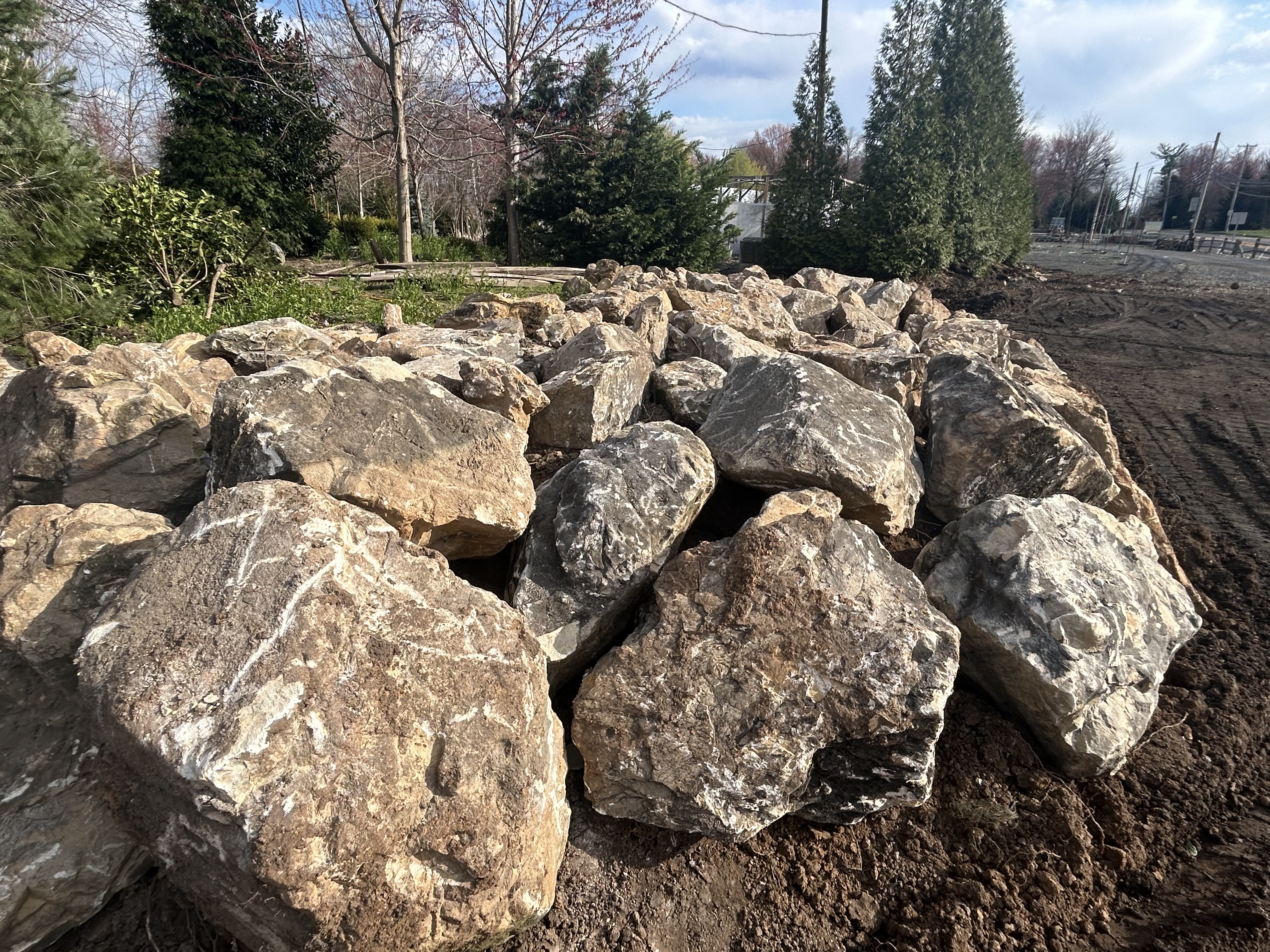 Quality screened gravel and stone materials at the supply yard