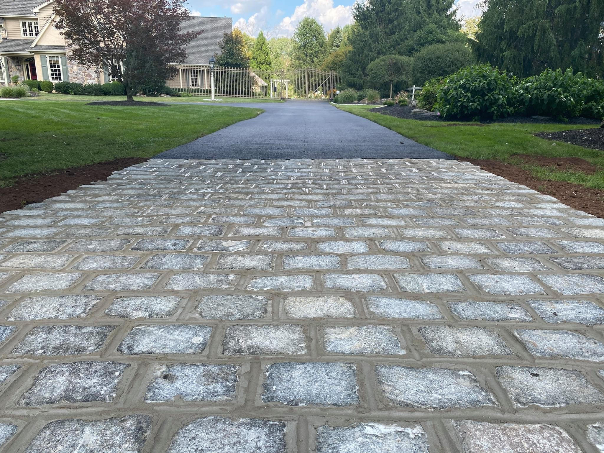 Completed hardscape surface with professional finish