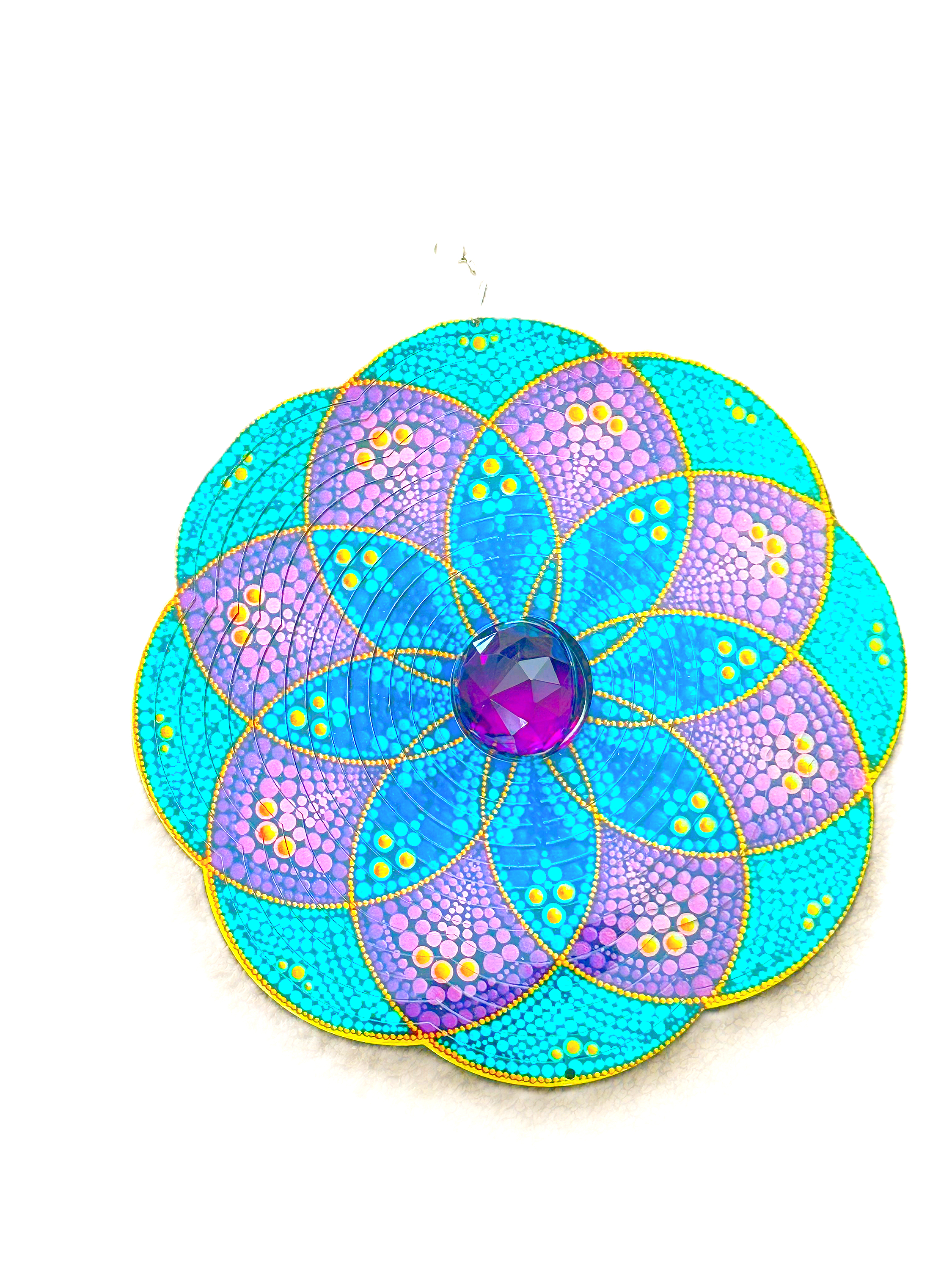 Mandala - Purple Polka Dot with Ball