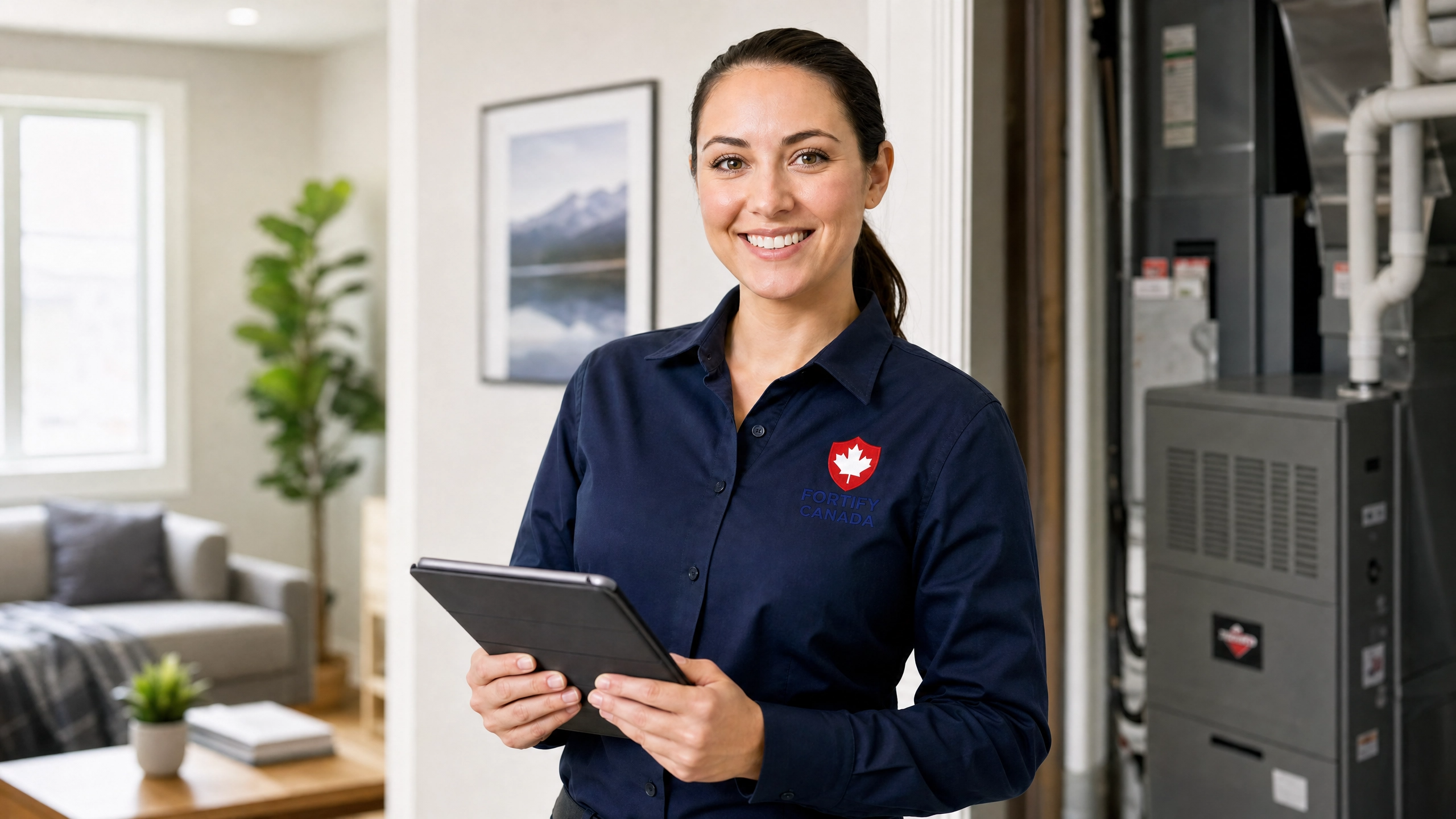 Fortify Canada licensed technician providing professional HVAC service in an Ontario home