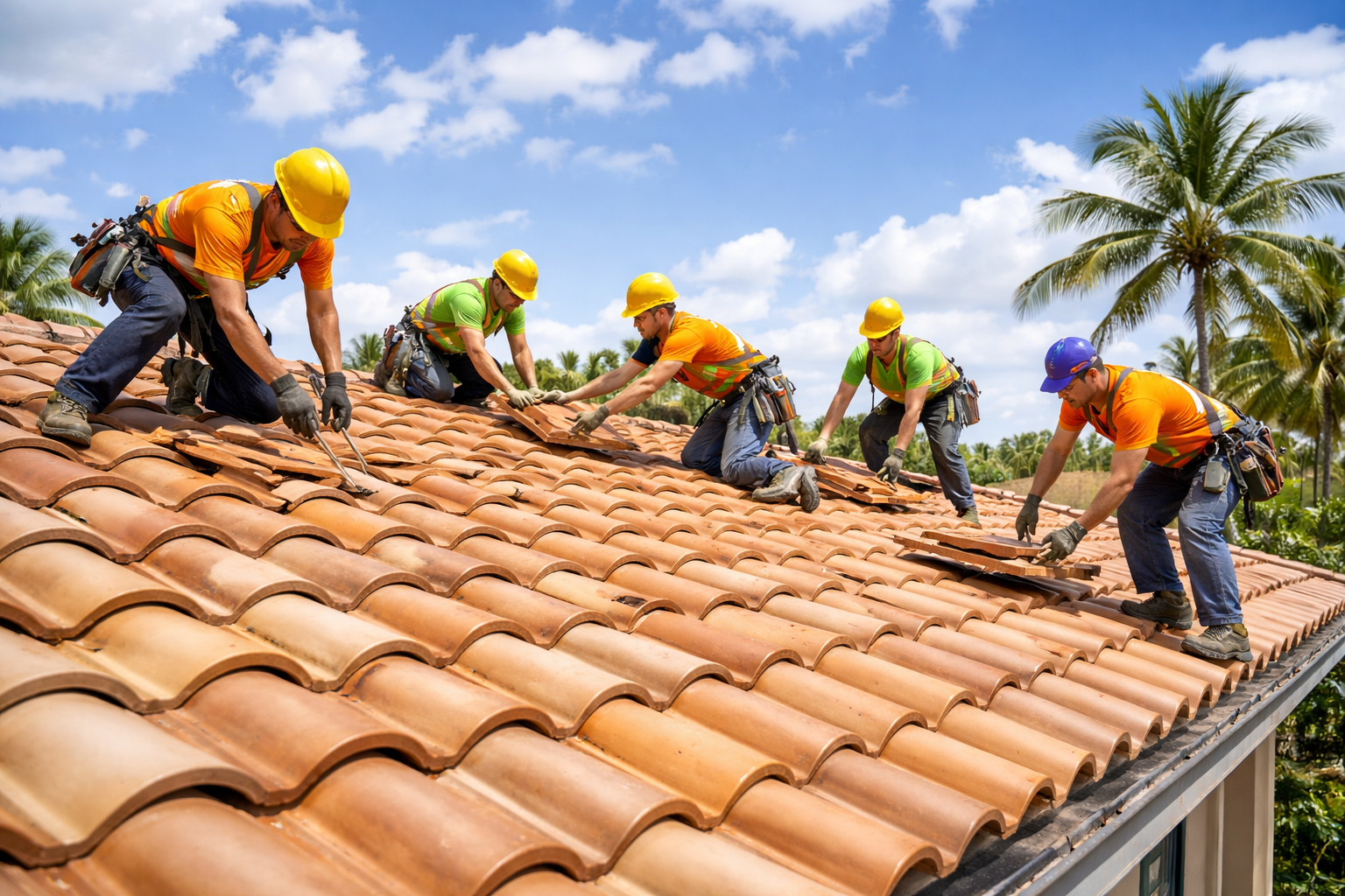 Florida Roof Tech professional roofing team at work in South Florida