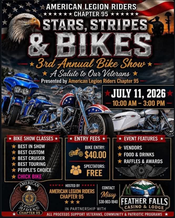 Stars, Stripes and Bikes Rally flyer
