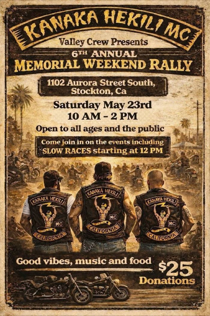 Kanaka Hekili MC 6th Annual Memorial Weekend Rally flyer