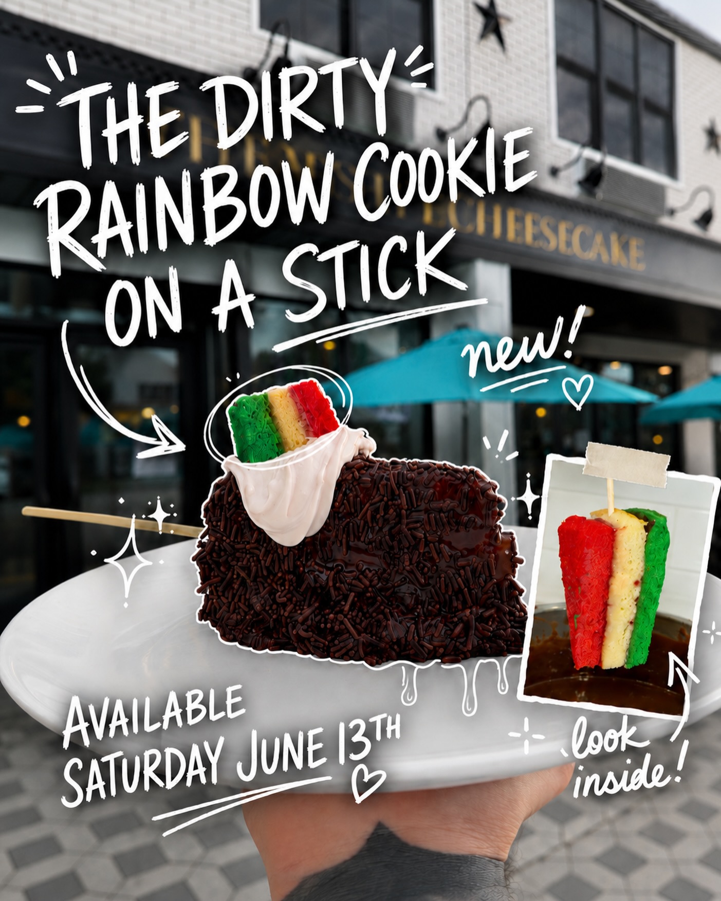 The Dirty Rainbow Cookie on a Stick