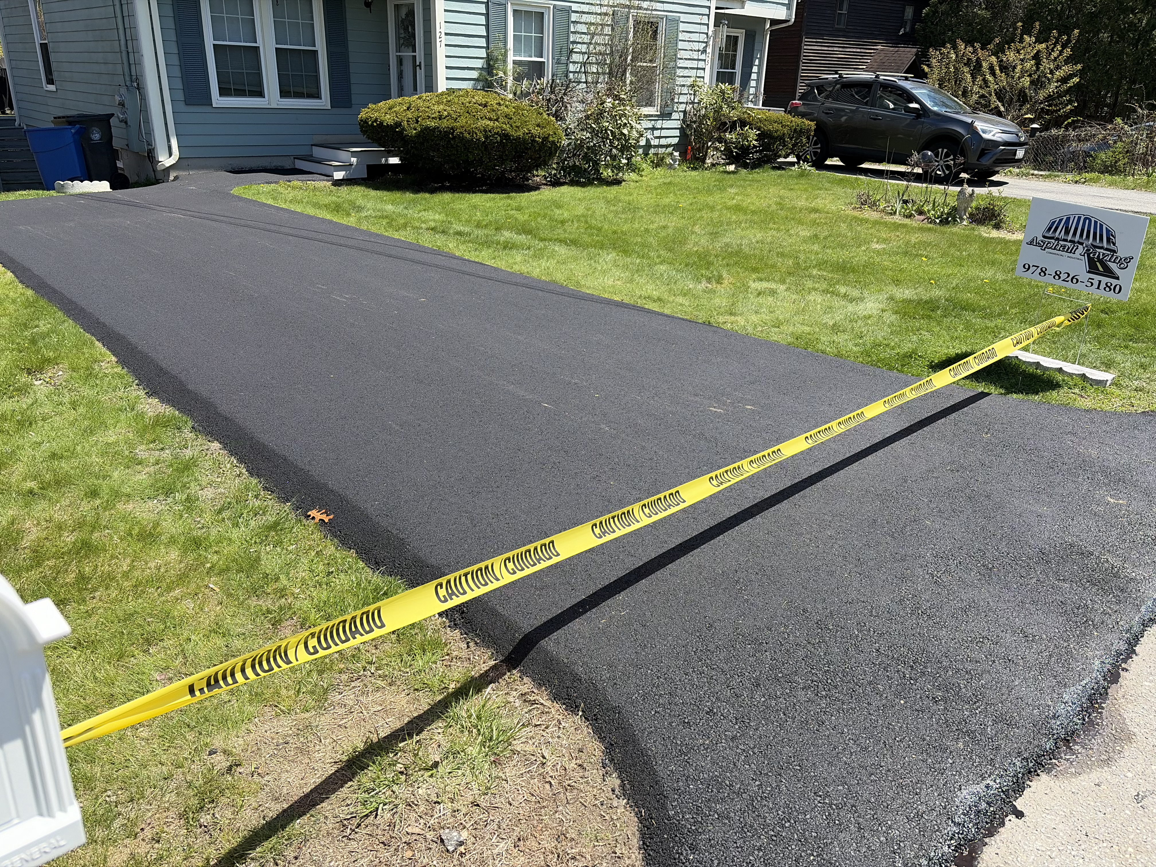 Gravel to asphalt driveway conversion project in Georgetown, MA
