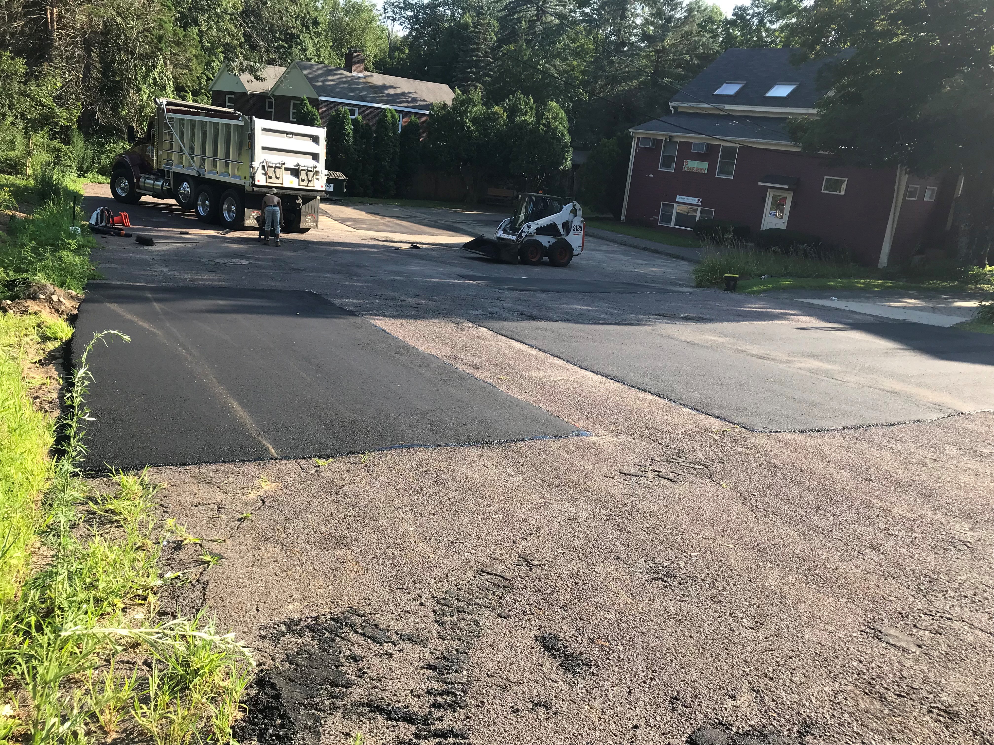 Commercial parking lot paving project — Boxford, MA by Unique Asphalt Paving
