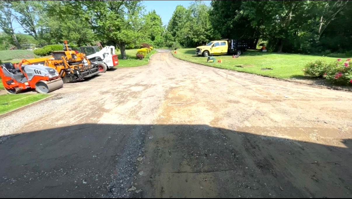 Before private road paving — Boxford MA