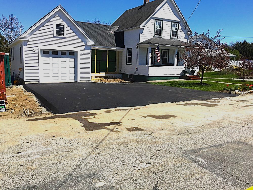 New driveway installation with widened apron in Groveland, MA