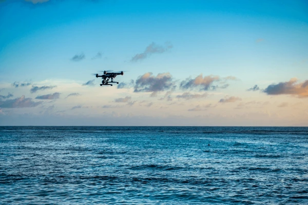 Drone over ocean