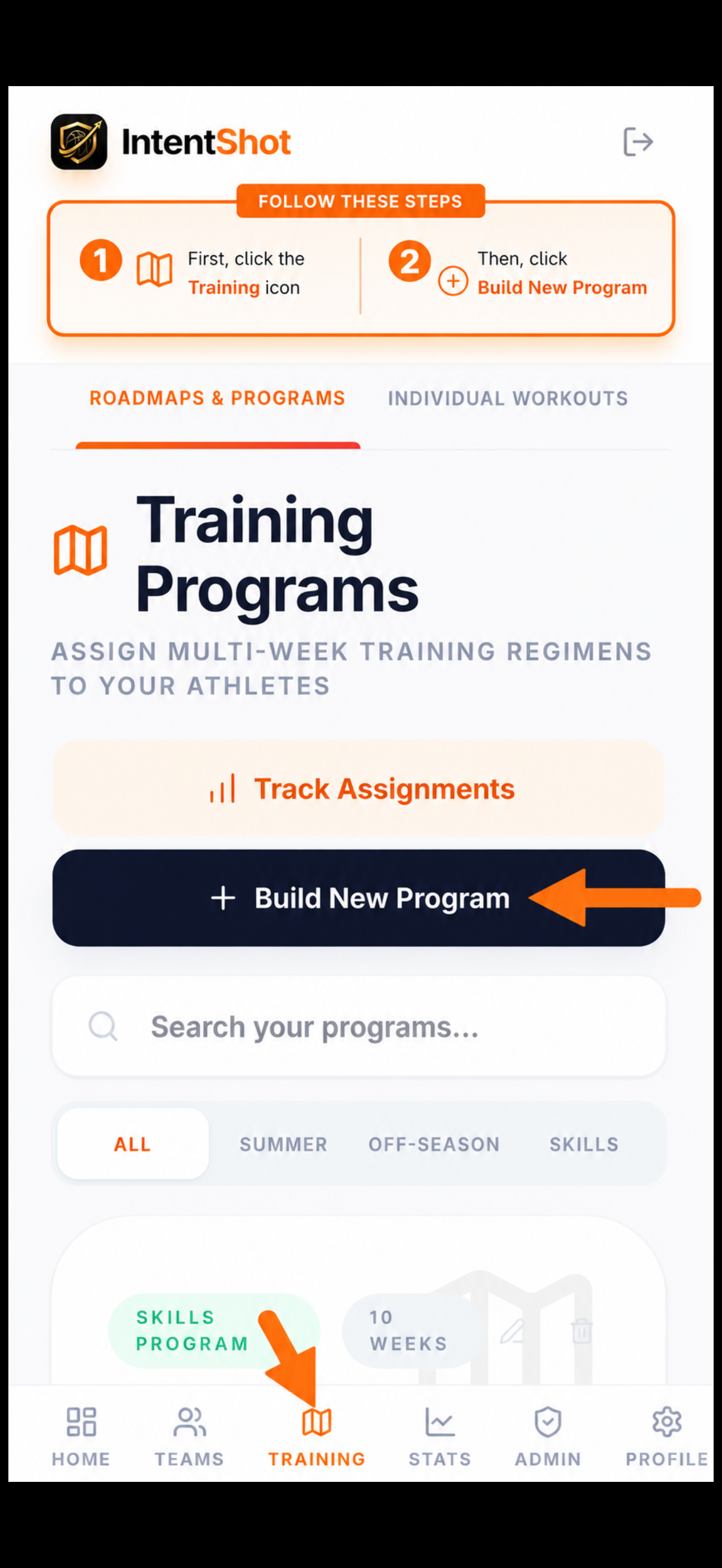 Assign IntentShot Built Workouts