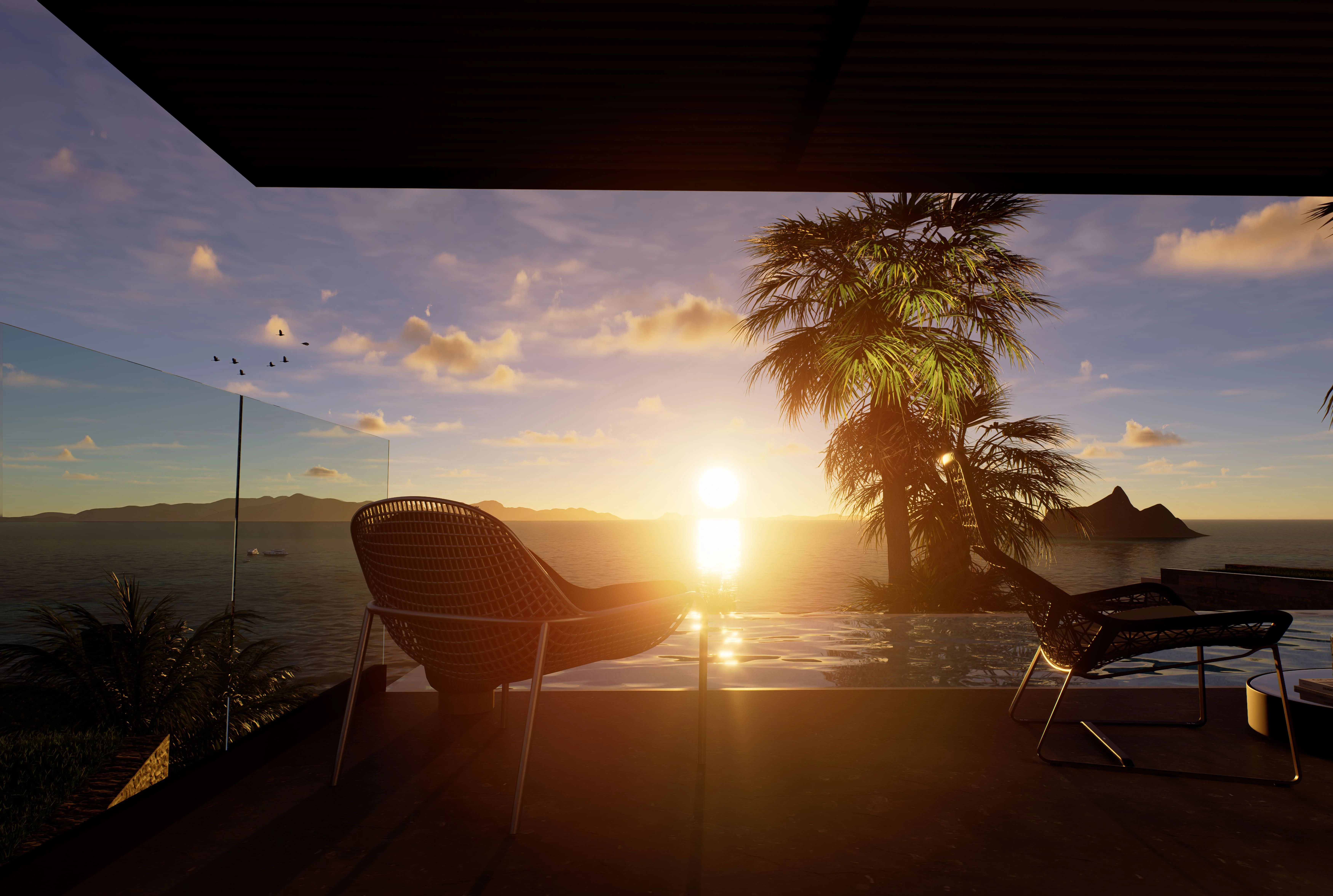 Sunset terrace view