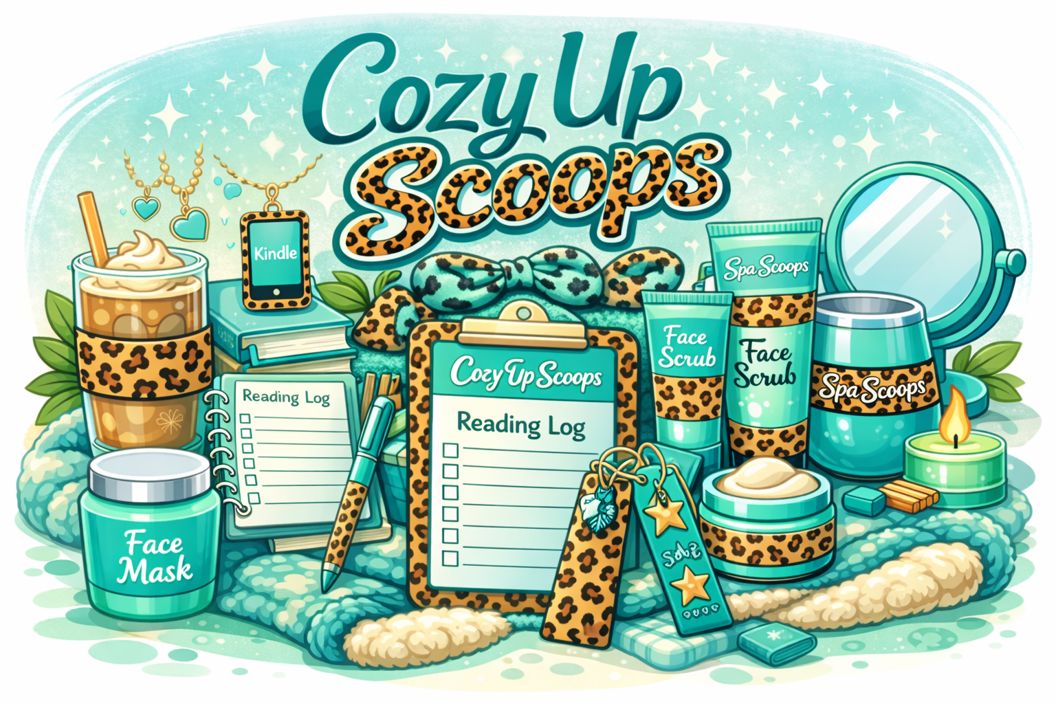 Cozy Up Scoops mystery box — best of bookish and spa curated surprise gift box with candles, books, bath bombs and accessories