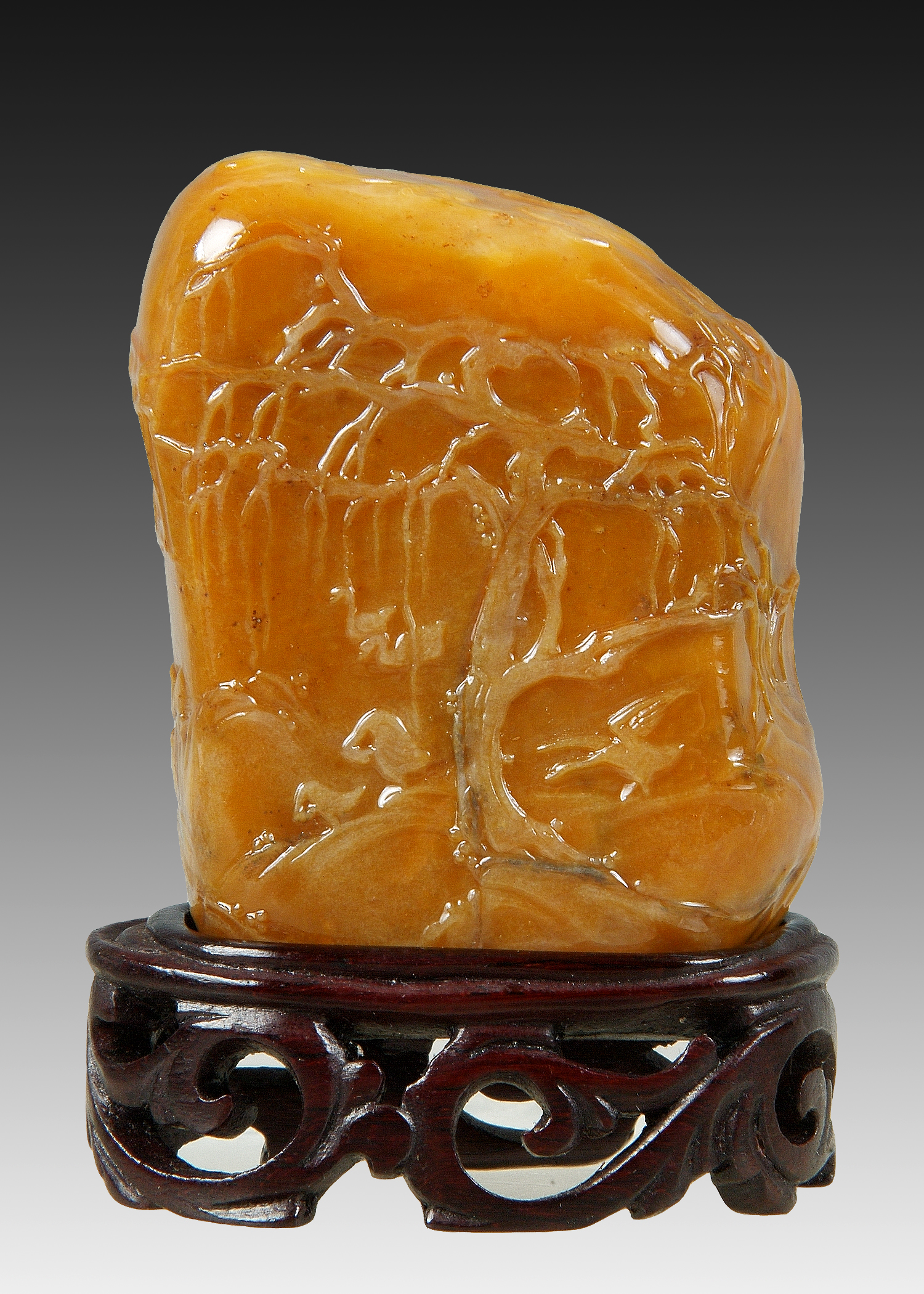 田黃銀裹金・春江水暖鴨先知(石卿作)