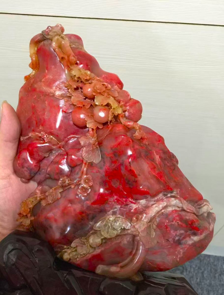 頂級大紅血雞血石原石