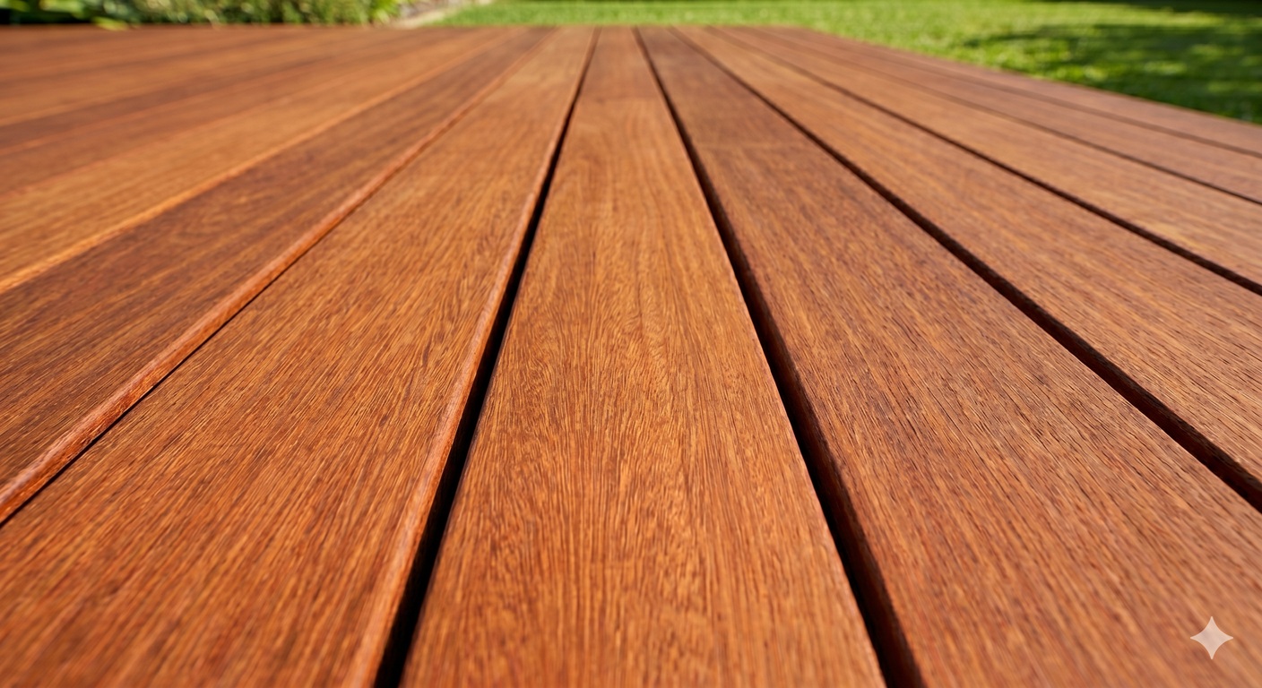 Bangkirai Holzterrasse – LESNIKHAUS Zimmerei Heilbronn Bangkirai Terrassendielen – Detailaufnahme