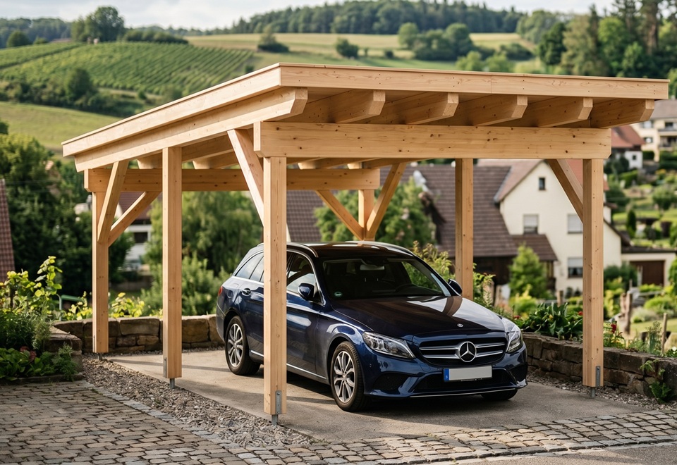 Carport – LESNIKHAUS Zimmerei Heilbronn Carport – Holzkonstruktion vom Zimmerermeister LESNIKHAUS Heilbronn