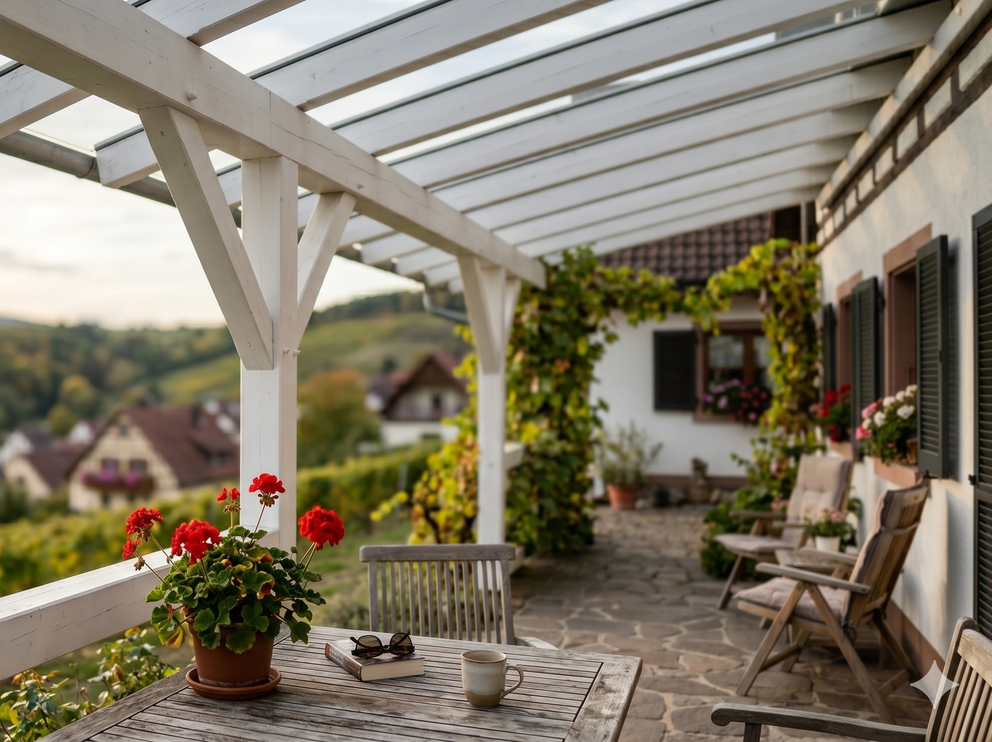 Terrassenüberdachung – Holzkonstruktion vom Zimmerermeister LESNIKHAUS Heilbronn