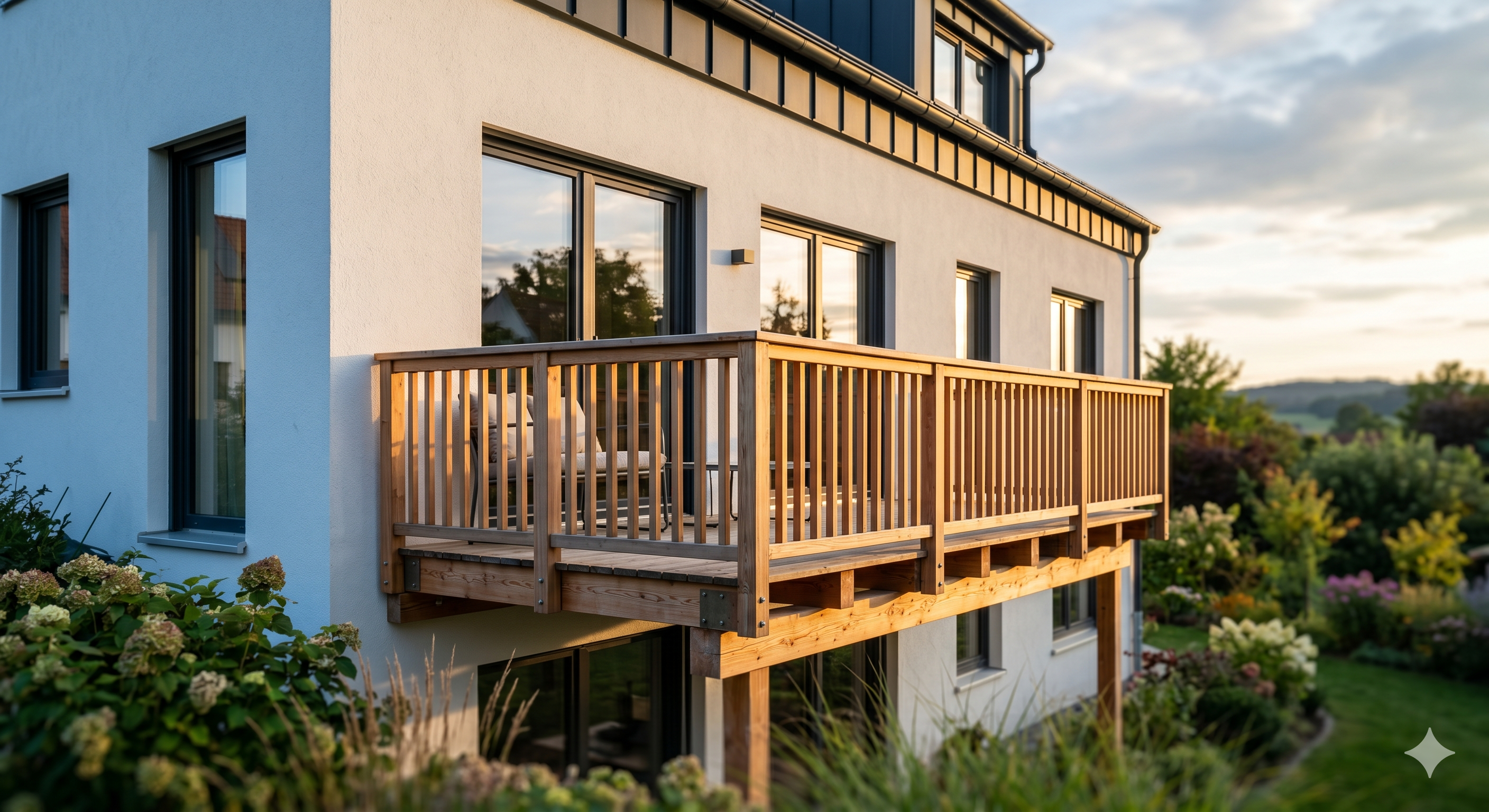 Holzbalkone in Meisterqualität für Heilbronn, Ludwigsburg und Hohenlohe Holzbalkon bauen Heilbronn Ludwigsburg - Zimmerermeister LESNIKHAUS