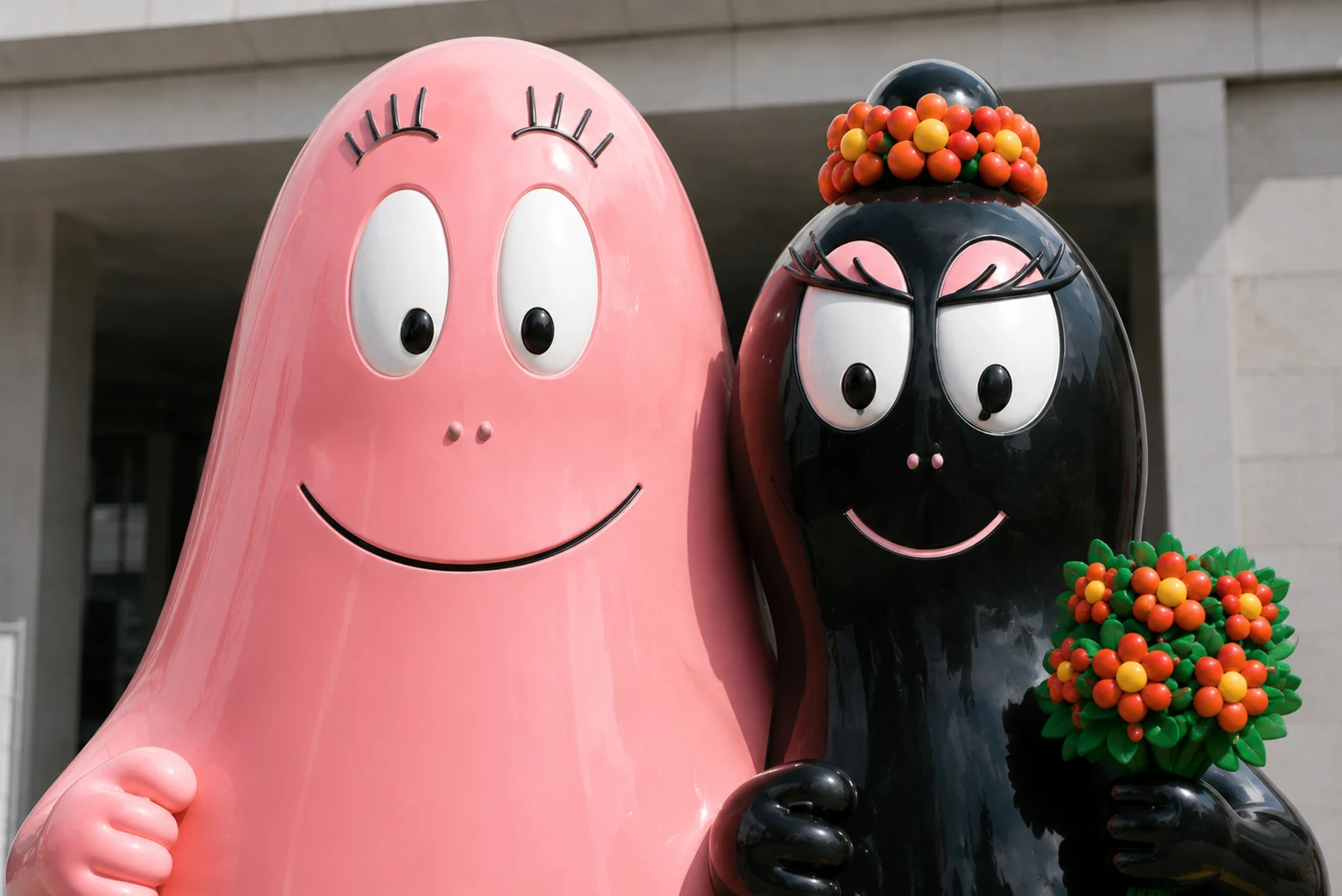 Barbapapa parents close-up — smooth glossy paint finish