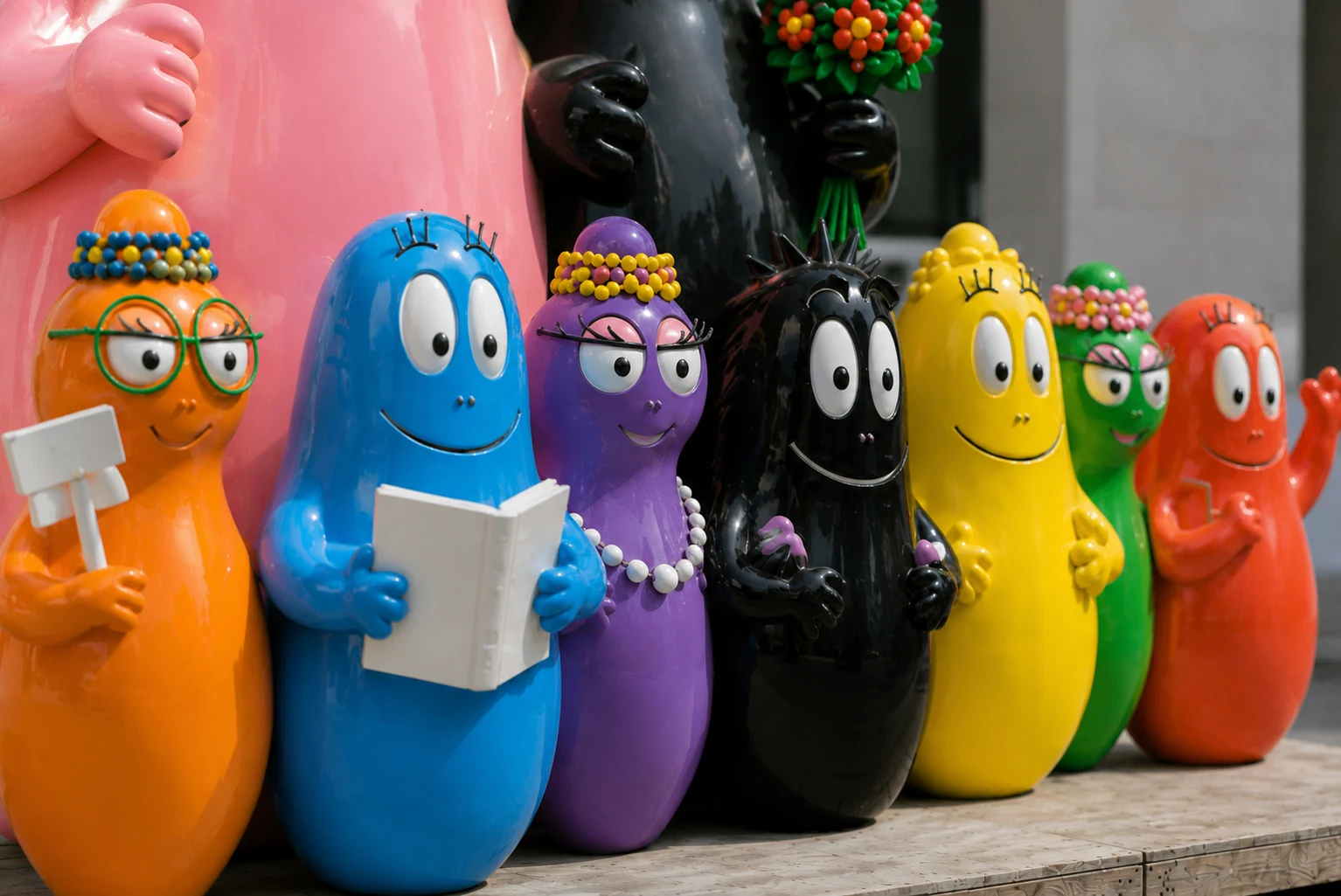 Barbapapa children close-up with colorful paint