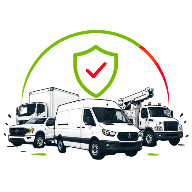 Illustration of commercial vehicles