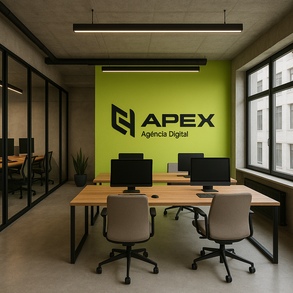 Time APEX Agência Digital em estúdio