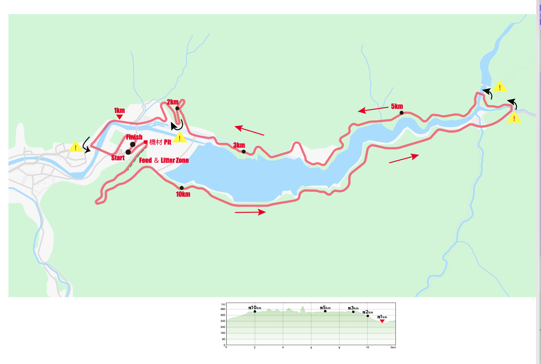 三国川ダム周回コース図面