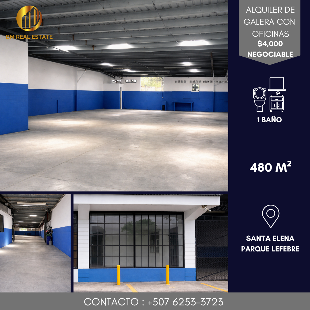 Galera con Oficinas en Alquiler – Avenida Santa Elena