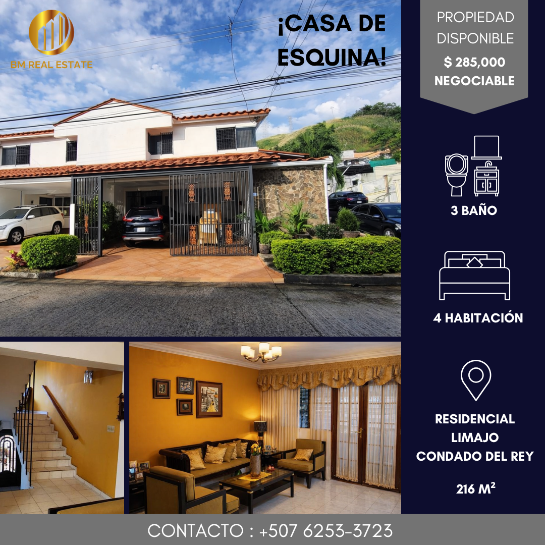 Casa de Esquina en Condado del Rey – Residencial Limajos