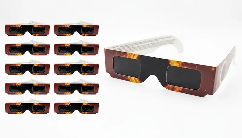 Pack groupe 10 lunettes éclipse solaire ISO 12312-2