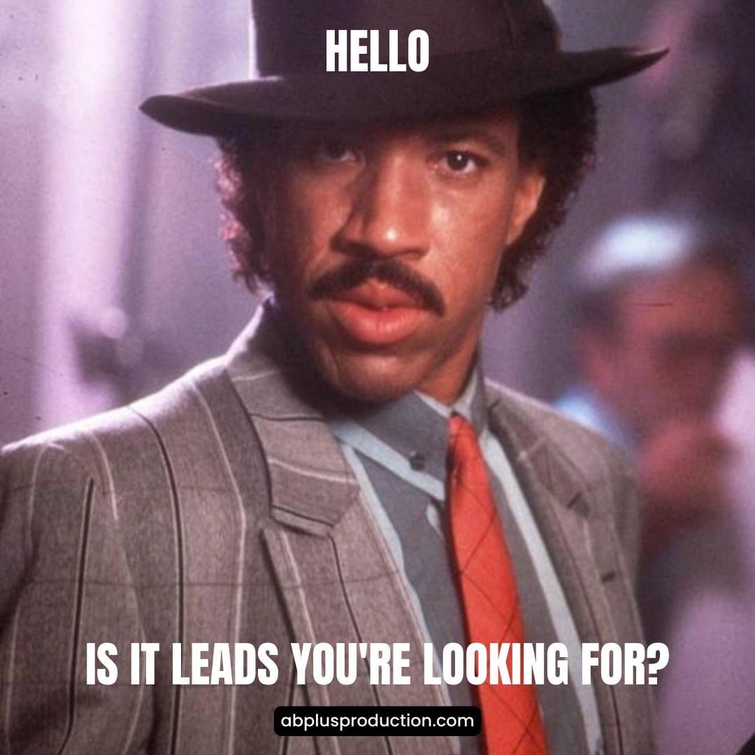 Clever marketing meme about lead generation and reaching out for help