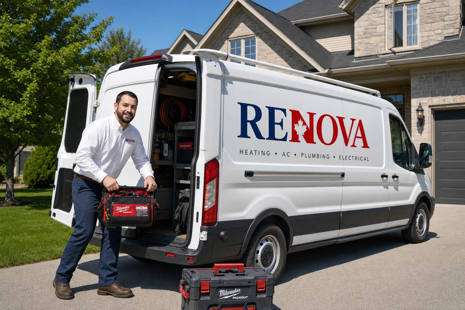 Renova service truck — licensed HVAC and energy upgrade specialists
