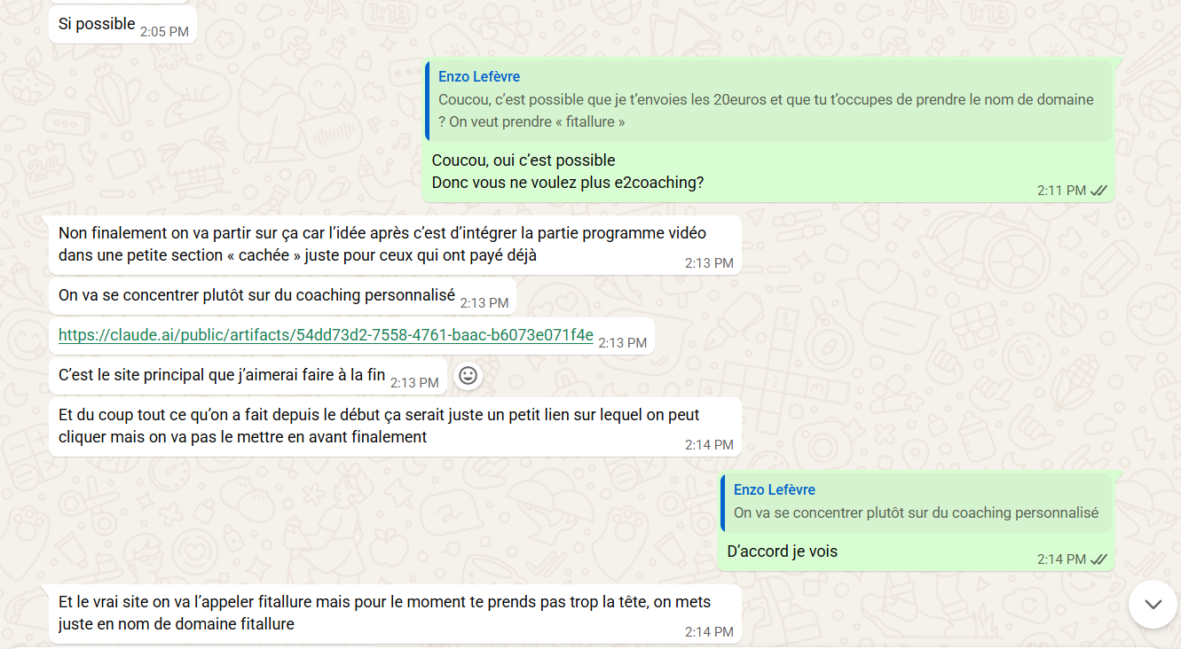 Avis client E2 Coaching