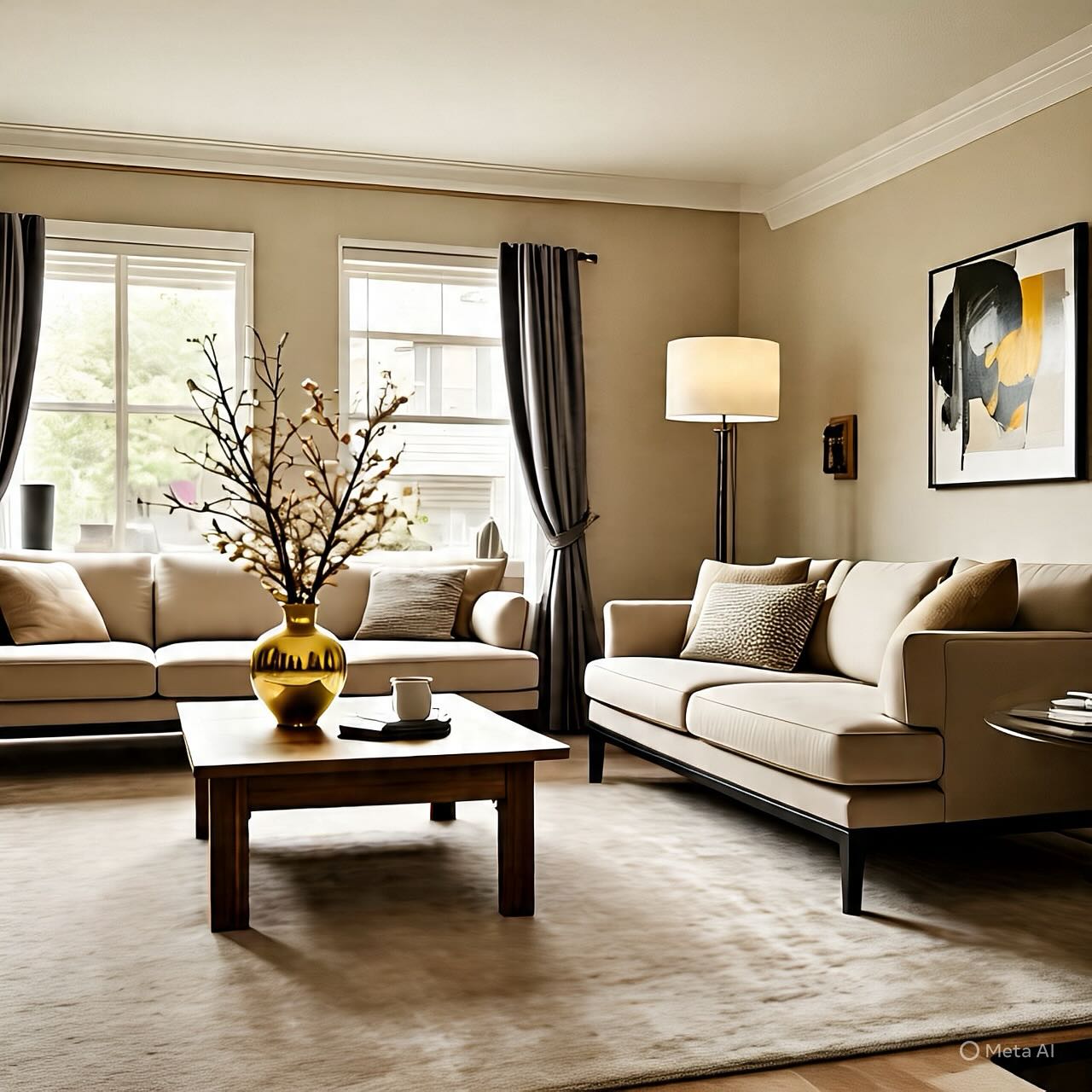 Bright minimalist living room styled by Home and Heart Decor Myrtle Beach