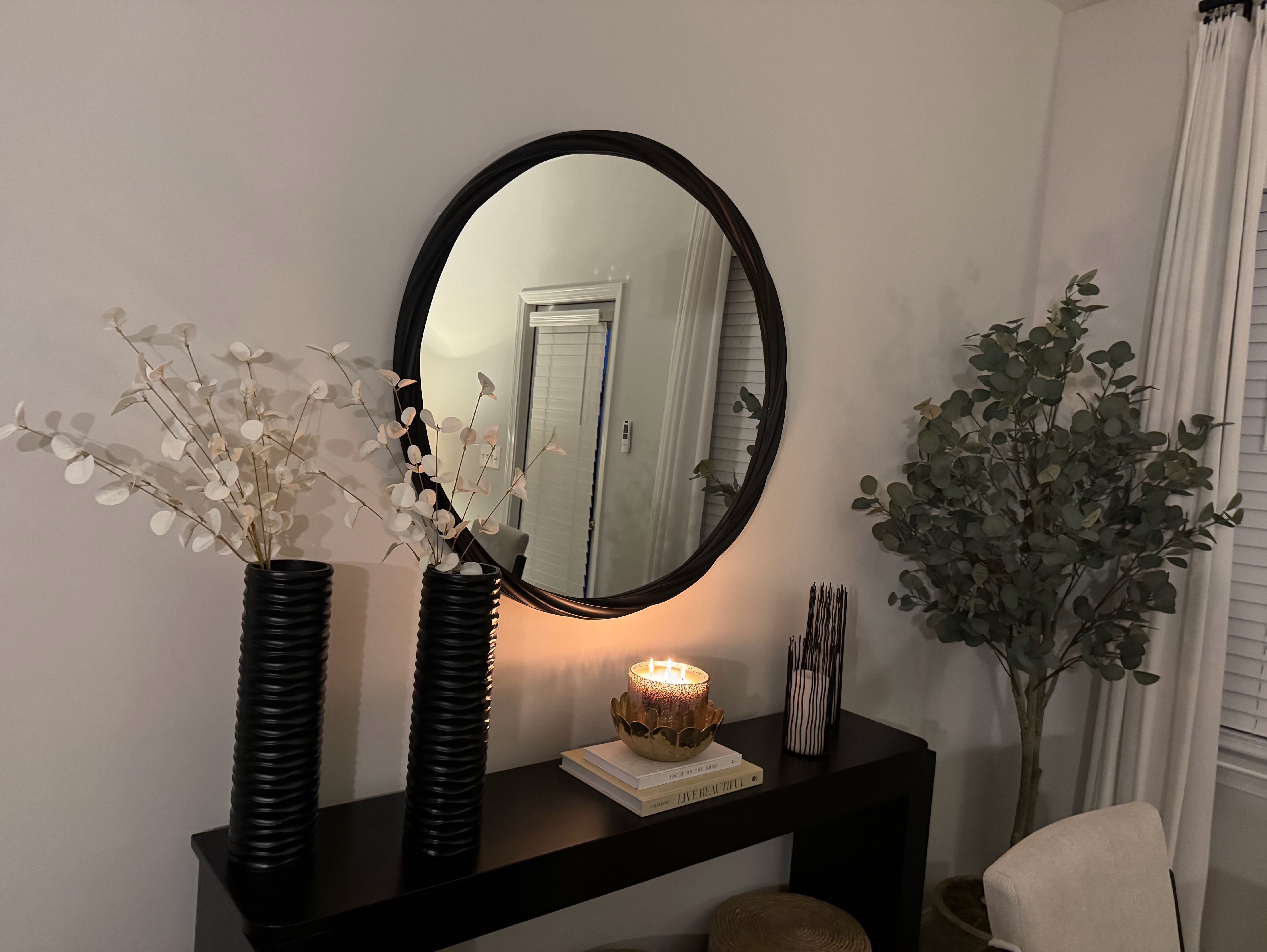 Decorative circle mirror design by Home and Heart Decor Myrtle Beach