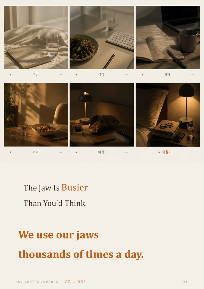 The jaw is busier than you think — morning to night