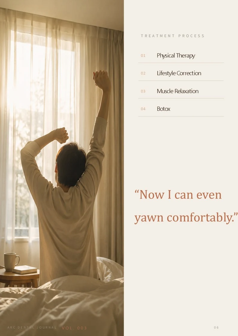 Treatment Process: Physical Therapy, Lifestyle Correction, Muscle Relaxation, Botox