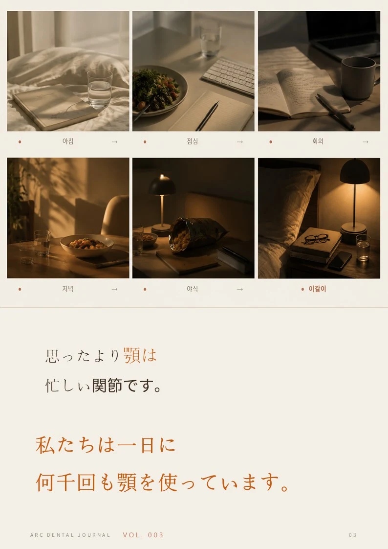 朝から夜まで、顎は思いのほか忙しい