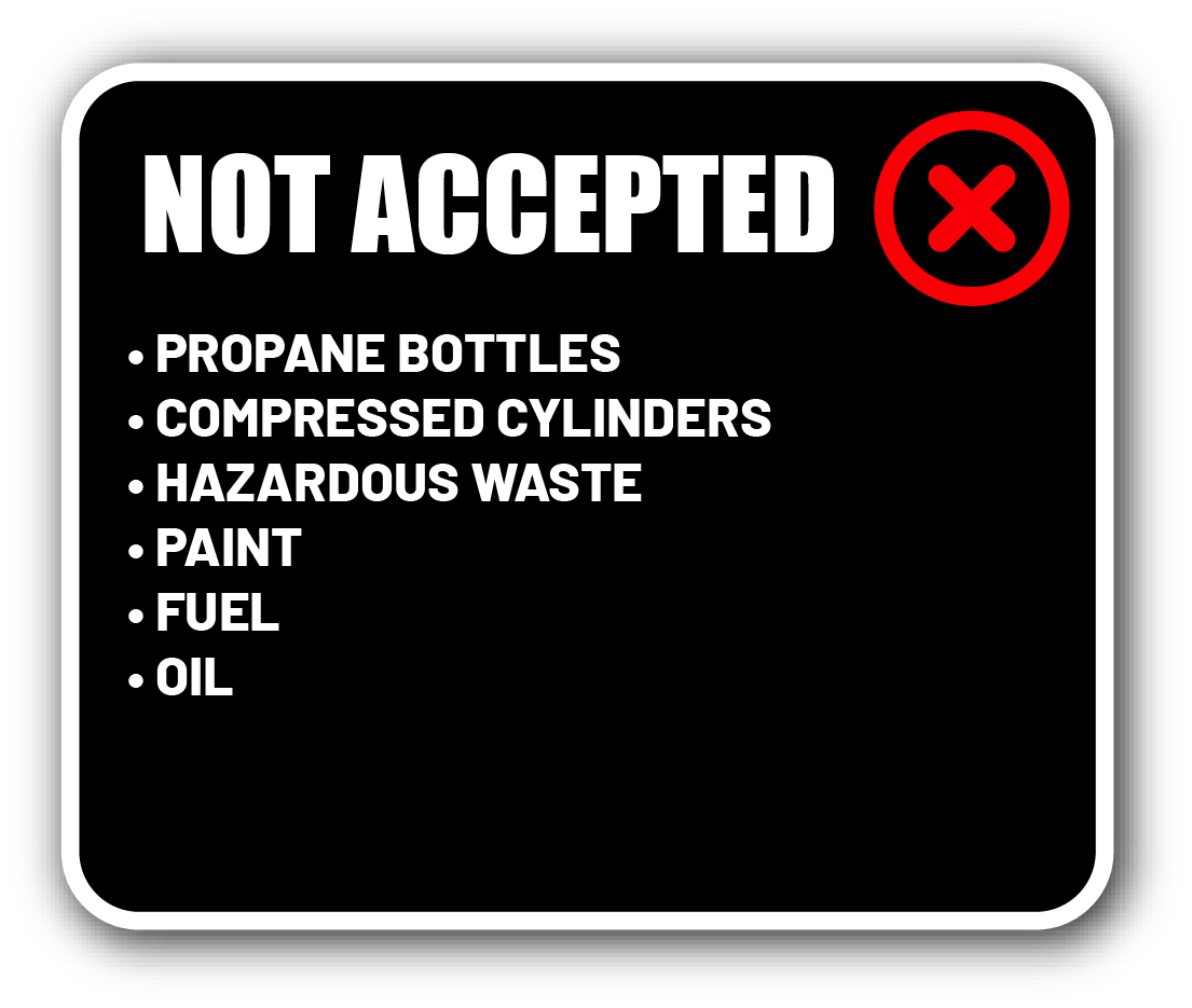 Not accepted materials for dumpster rental - Brian's Dumpster Service Michiana