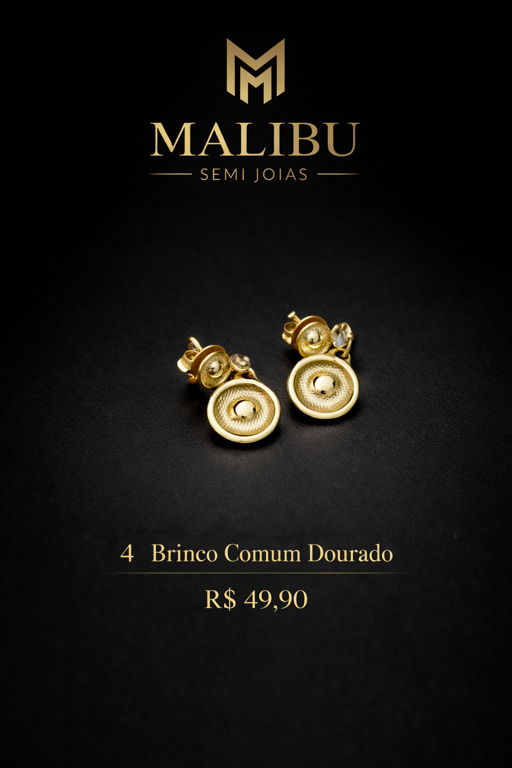 Brinco Gota com Cristal